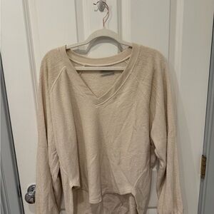 Urban Outfitters Cream V-Neck Sweatshirt